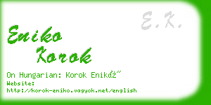 eniko korok business card